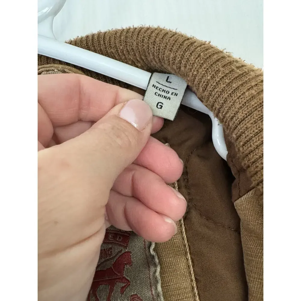 Levi's Men's Large Lined Jacket Brown Military Trucker Canvas Chore Coat Western - Picture 5 of 9